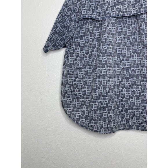 Vintage GRAMICCI Made USA XL Blue Vented Nylon SS Light Weight Button Up *FLAW* - Picture 14 of 16